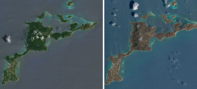 image: Se de oppsiktsvekkende satellittbildene før og etter orkanens voldsomme herjinger